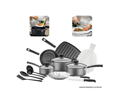 Conjunto Panelas 13 pçs Alumínio, Revestimento Antiaderente